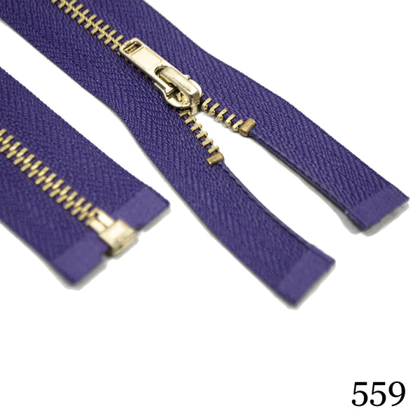 #3 36" Brass Separating Zipper - Various Colors