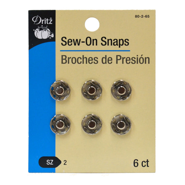 Nickel-Plated Brass Sew-On Snaps - Multiple Sizes