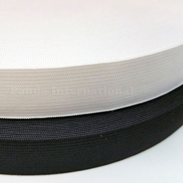 1" Knitted Elastic - Black or White - 1 Roll (50yd)