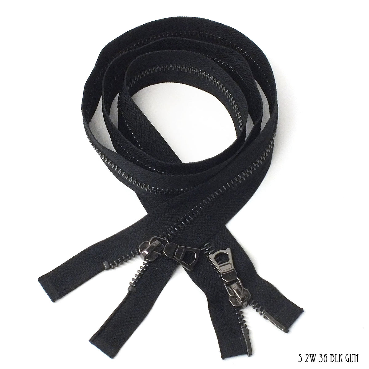 Two Way Nickel Zipper Size #5: Black