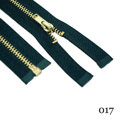 #3 36" Brass Separating Zipper - Various Colors