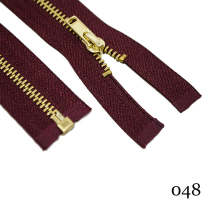 #3 36" Brass Separating Zipper - Various Colors