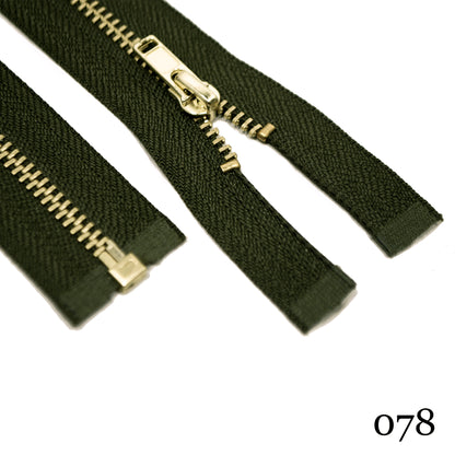#3 36" Brass Separating Zipper - Various Colors