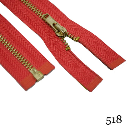 #3 36" Brass Separating Zipper - Various Colors