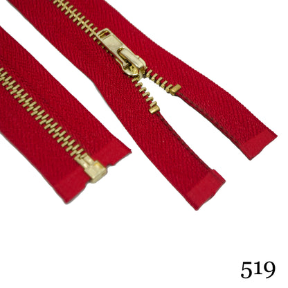 #3 36" Brass Separating Zipper - Various Colors