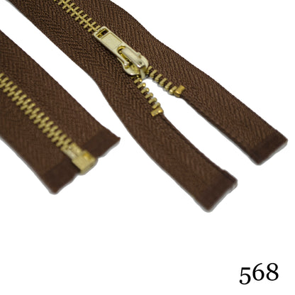 #3 36" Brass Separating Zipper - Various Colors