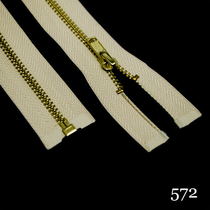#3 36" Brass Separating Zipper - Various Colors