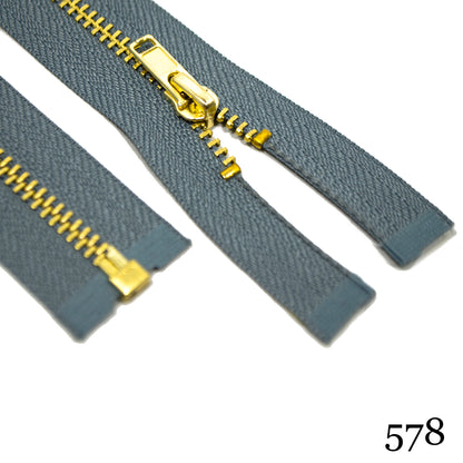 #3 36" Brass Separating Zipper - Various Colors