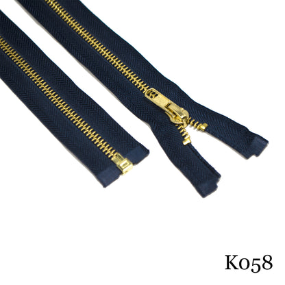 #3 36" Brass Separating Zipper - Various Colors