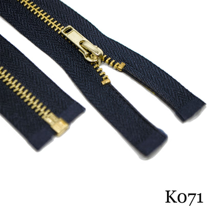 #3 36" Brass Separating Zipper - Various Colors