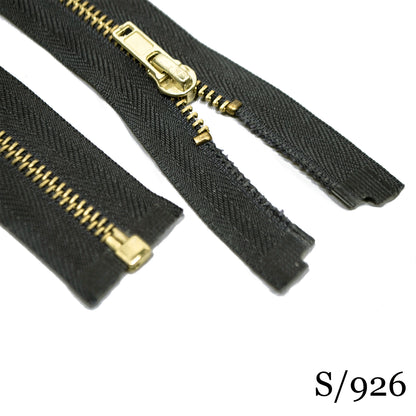 #3 36" Brass Separating Zipper - Various Colors