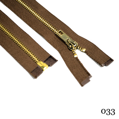 #5 36" Brass Separating Zipper- Various Colors