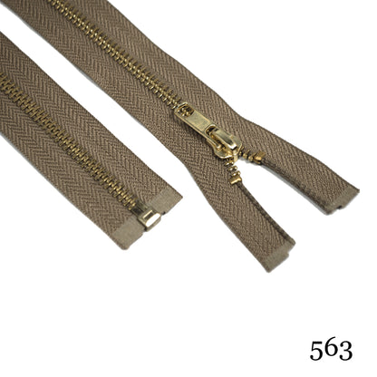 #5 36" Brass Separating Zipper- Various Colors