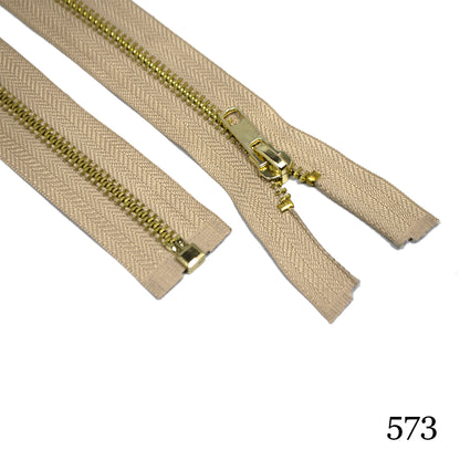 #5 36" Brass Separating Zipper- Various Colors