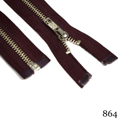 #5 36" Nickel Separating Zippers- Various Colors