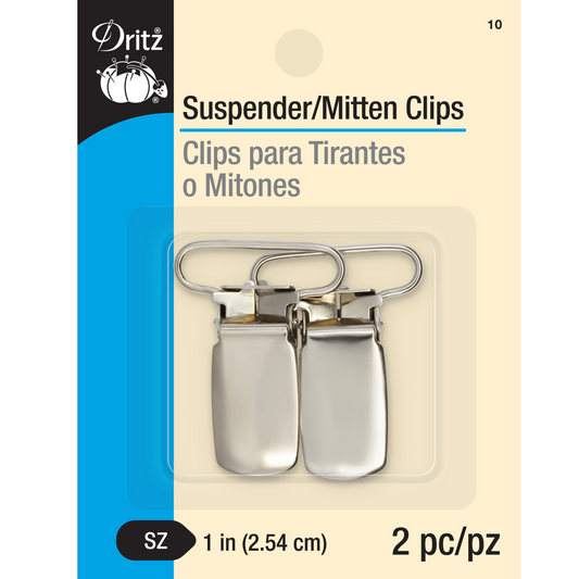 Dritz Suspenders/Mitten Clips 1" Silver