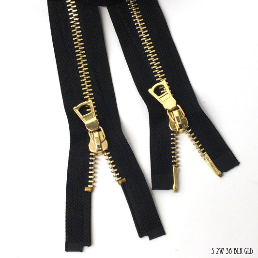 #5 36" DB Brass Zipper - 2 way