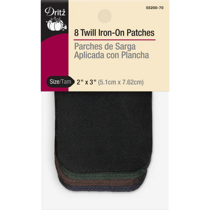 Dritz Twill Iron-On Patches Dark