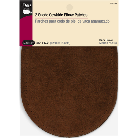 Dritz Suede Cowhide Elbow Patches - Dark Brown