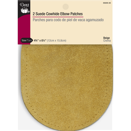 Dritz Suede Cowhide Elbow Patches - Beige