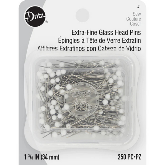 Dritz 1-3/8" Extra Fine Glass Head Pins