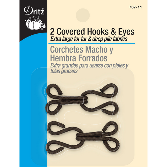 Dritz Covered Hooks & Eyes - 2 Sets