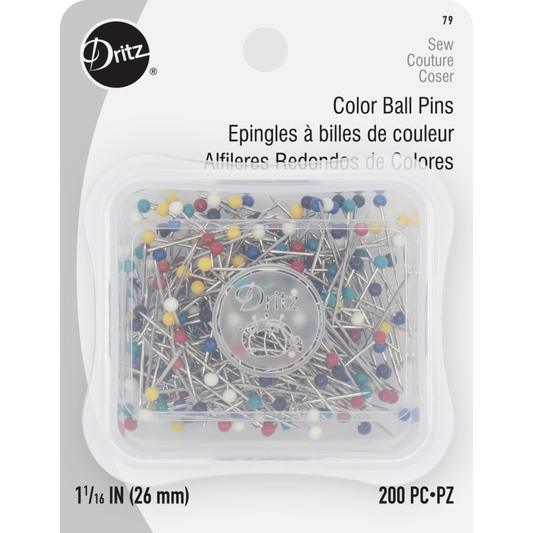 Dritz Size 17 (1-1/16") Color Ball Pins