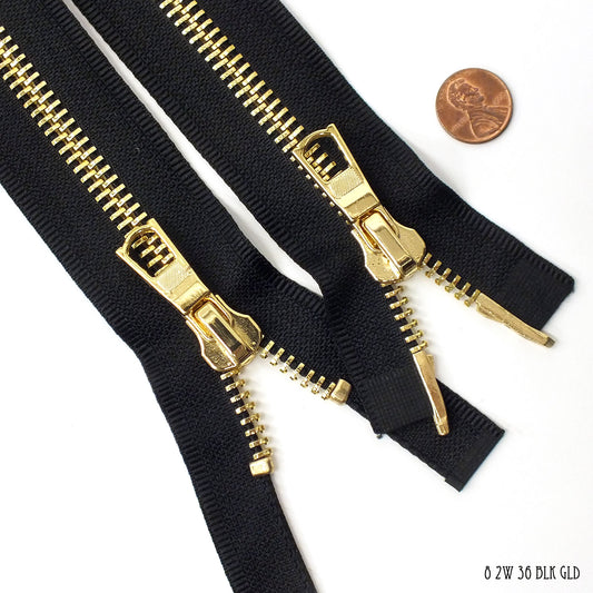 #8 36" DB Brass Zipper - 2 way