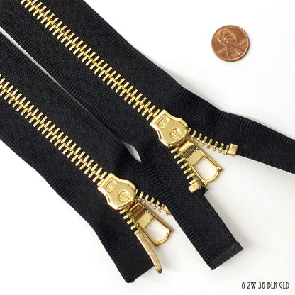 #8 36" DB Brass Zipper - 2 way