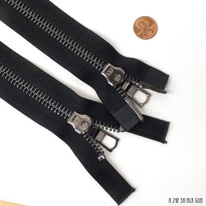 #8 36" DB Gunmetal Zipper - 2 way