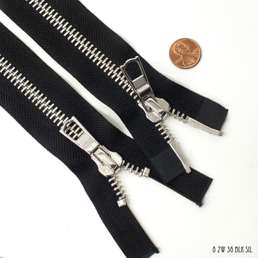 #8 36" DB Silver Zipper - 1 way