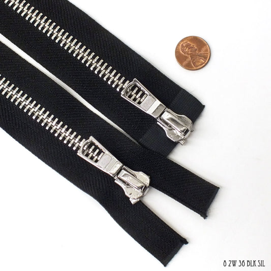 #8 36" DB Silver Zipper - 1 way