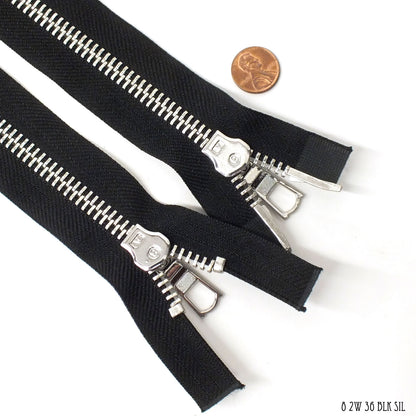 #8 36" DB Silver Zipper - 1 way