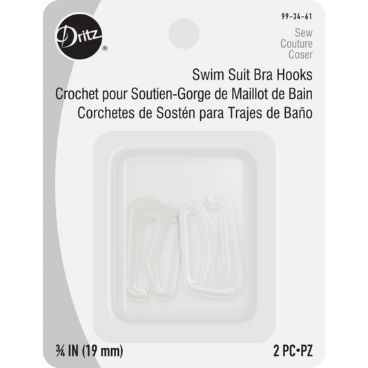 Dritz Swim Suit Bra Hooks Clear - 3/4"