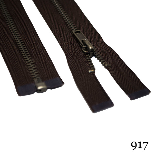 #3 36"  Antique Nickel Separating Zipper - Various Colors