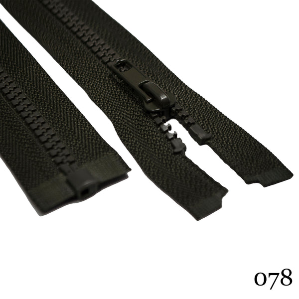 #3 36"  Plastic Molded Separating Zipper - Various Colors