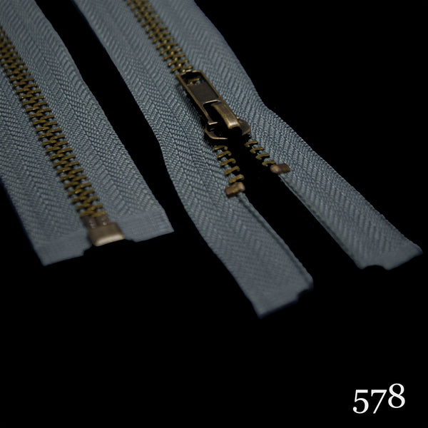 #5 36" Antique Brass Separating Zipper- Various Colors