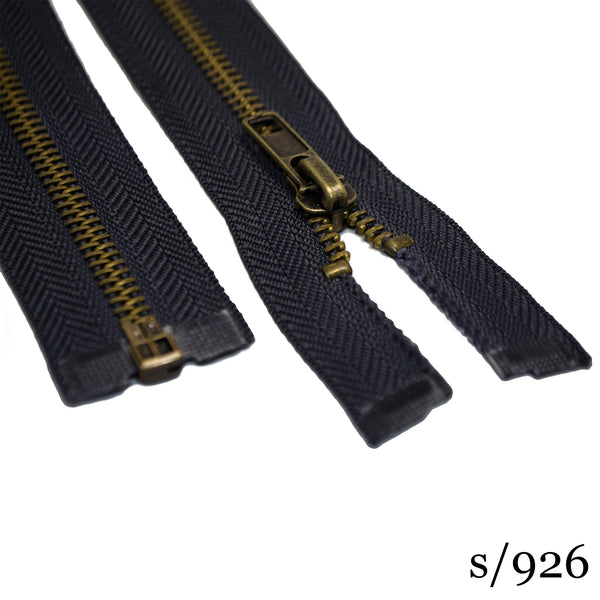 #5 36" Antique Brass Separating Zipper- Various Colors
