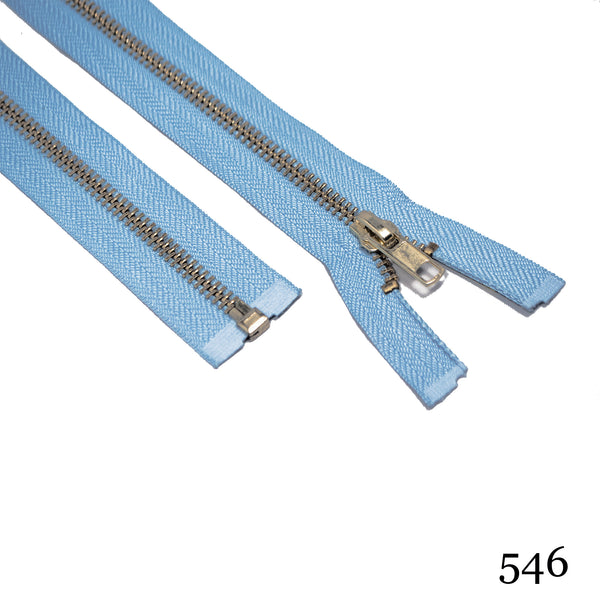 #5 36" Brass Separating Zipper- Various Colors