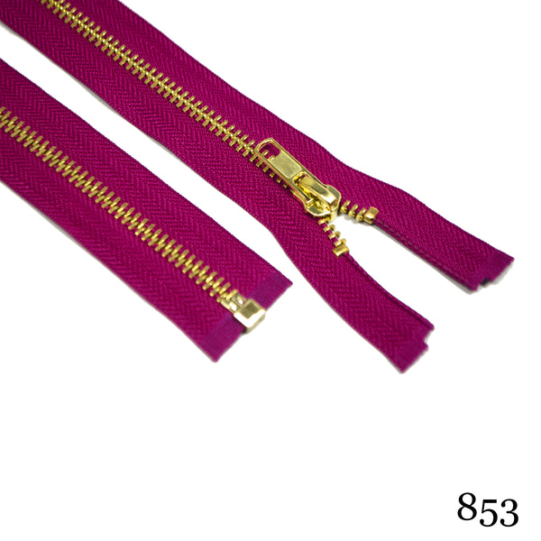 #5 36" Brass Separating Zipper- Various Colors
