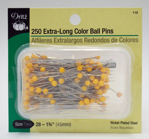 Extra Long Color Ball Pins - Size 28 - 250-Pack
