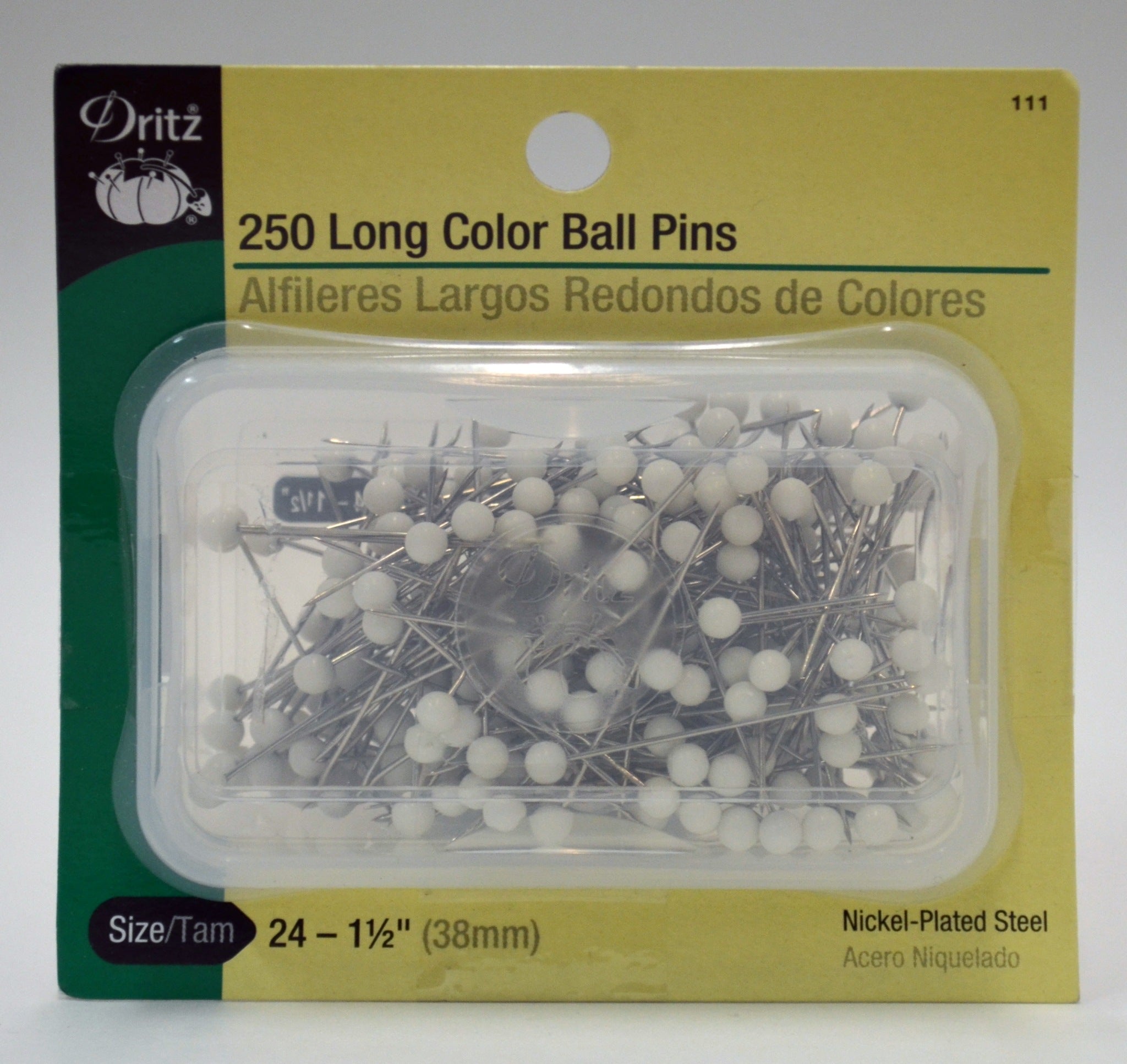 Long Color Ball Pins - 250-pk