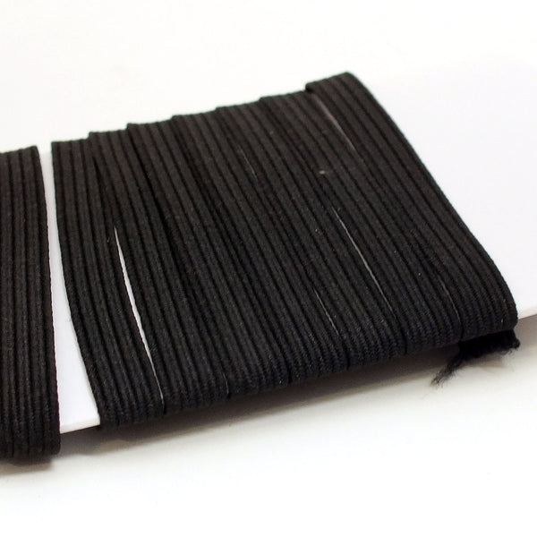 3/8" Braided Elastic - Black or White - 1 Roll (144 Yds)
