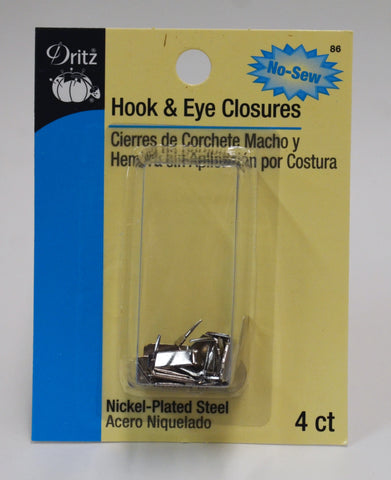 Hook & Eye Closures - 4-pk