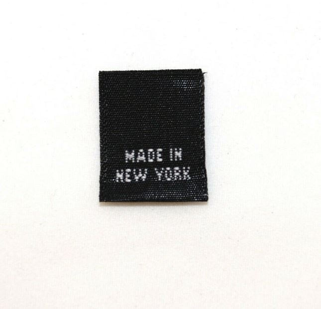 "MADE IN NEW YORK" Woven Label - Black