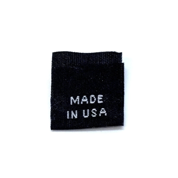 "MADE IN USA" Woven Label - Black