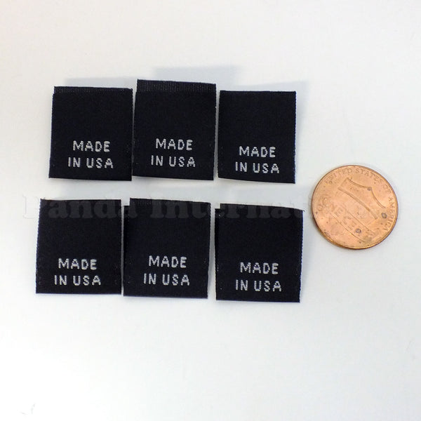 "MADE IN USA" Woven Label - Black