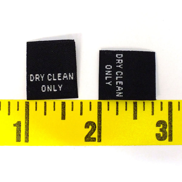 "DRY CLEAN ONLY" Woven Label - Black