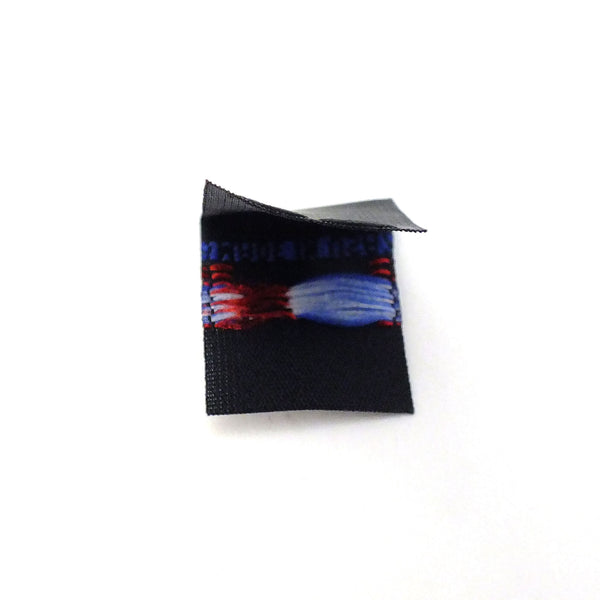 "MADE IN USA" FLAG Woven Label - Black